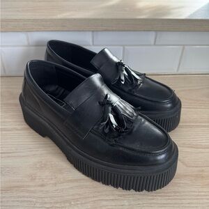 ASOS Black Tassel Platform Loafers